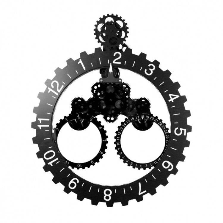 Home Simple European Style Triangular Mechanical Gears Wall Clock (Black) - Wall Clock by PMc TechLife | Online Shopping South Africa | PMc TechLife | Buy Now Pay Later Mobicred
