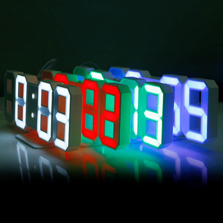 Multi-Function Large 3D LED Digital Wall Alarm Clock with Snooze Function, 12/24 Hours Display for Home, Kitchen, Office, DC 5V, CE Certificated(Green) - Wall Clock by PMc TechLife | Online Shopping South Africa | PMc TechLife | Buy Now Pay Later Mobicred