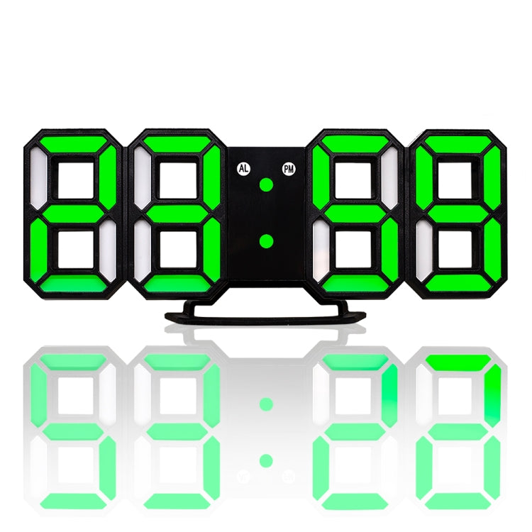 Multi-Function Large 3D LED Digital Wall Alarm Clock with Snooze Function, 12/24 Hours Display for Home, Kitchen, Office, DC 5V, CE Certificated(Green) - Wall Clock by PMc TechLife | Online Shopping South Africa | PMc TechLife | Buy Now Pay Later Mobicred