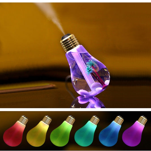 400ML Colorful Light Portable Bulb Shape Aromatherapy Air Purifier Humidifier for Home / Office / Car(Gold) - Air Purifiers & Accessories by PMC Jewellery | Online Shopping South Africa | PMC Jewellery | Buy Now Pay Later Mobicred