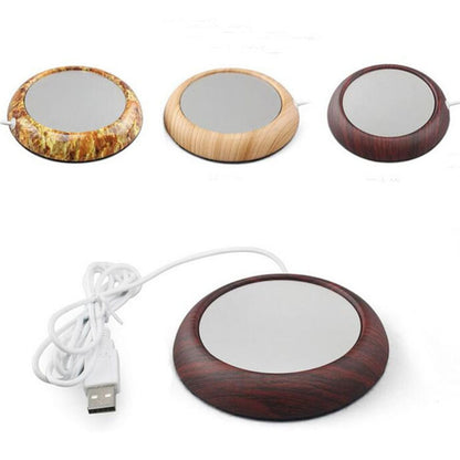 Wood Grain Marble Design USB Desktop Mug Cup Warmer Tea Coffee Drinks Heating Mat Pad, Random Color Delivery - USB Heater by PMC Jewellery | Online Shopping South Africa | PMC Jewellery | Buy Now Pay Later Mobicred