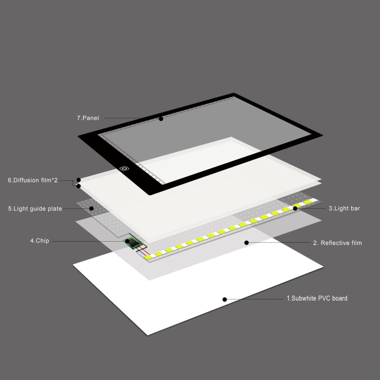 A4 Size LED Three Level of Brightness Dimmable Acrylic Copy Boards for Anime Sketch Drawing Sketchpad -  by PMC Jewellery | Online Shopping South Africa | PMC Jewellery | Buy Now Pay Later Mobicred