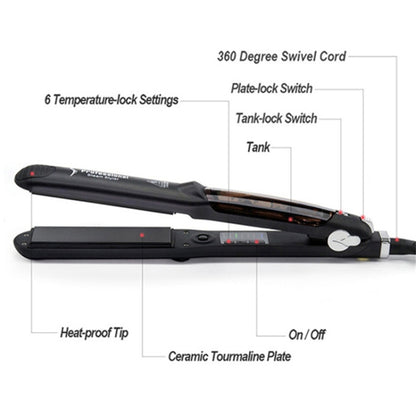 Steam Spray Electric Splint Hair Straightener with Plastic Bottle , EU Plug - Hair Curler by PMC Jewellery | Online Shopping South Africa | PMC Jewellery