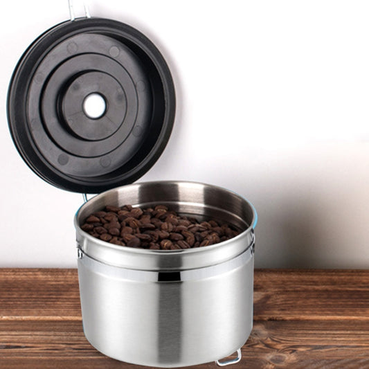 800ml Stainless Steel Sealed Food Coffee Grounds Bean Storage Container with Built-in CO2 Gas Vent Valve & Calendar (Silver) - Coffee Tools by PMC Jewellery | Online Shopping South Africa | PMC Jewellery | Buy Now Pay Later Mobicred