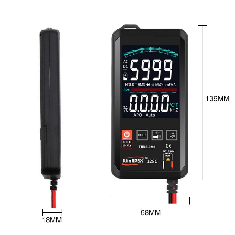 HY128C Color Screen Ultra-thin Touch Smart Digital Multimeter Fully Automatic High Precision True Effective Value Multimeter - Digital Multimeter by PMC Jewellery | Online Shopping South Africa | PMC Jewellery | Buy Now Pay Later Mobicred