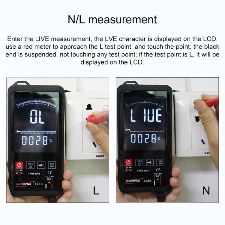 HY128C Color Screen Ultra-thin Touch Smart Digital Multimeter Fully Automatic High Precision True Effective Value Multimeter - Digital Multimeter by PMC Jewellery | Online Shopping South Africa | PMC Jewellery | Buy Now Pay Later Mobicred