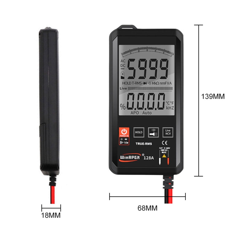 HY128A Conventional Screen Ultra-thin Touch Smart Digital Multimeter Fully Automatic High Precision True Effective Value Multimeter - Digital Multimeter by PMC Jewellery | Online Shopping South Africa | PMC Jewellery