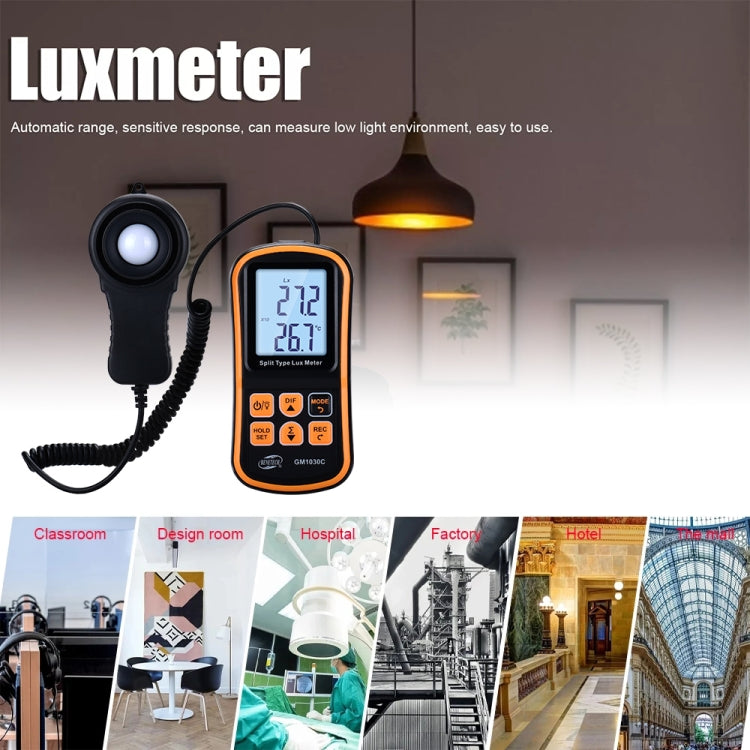 BENETECH GM1030C Portable Split Digital Illuminometer LUX Meter - Light & Sound Meter by BENETECH | Online Shopping South Africa | PMC Jewellery | Buy Now Pay Later Mobicred