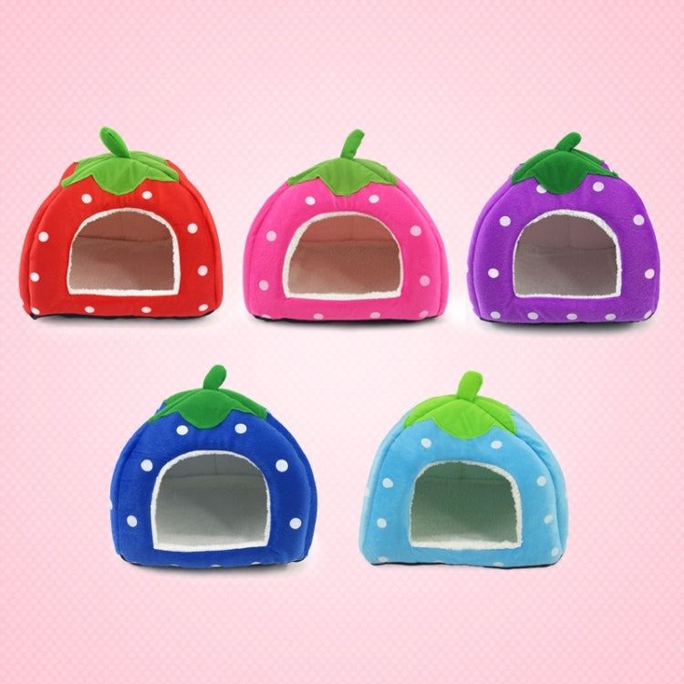 Strawberry Shaped Foldable Short Plush Pet House Nest, Size: S(Red) - Beds by PMC TechLife | Online Shopping South Africa | PMC TechLife