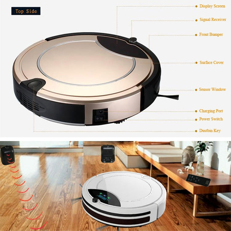 TOCOOL TC-450 Smart Vacuum Cleaner Touch Display Household Sweeping Cleaning Robot with Remote Control(Gold) - free shipping - PMC TechLife - Order now!