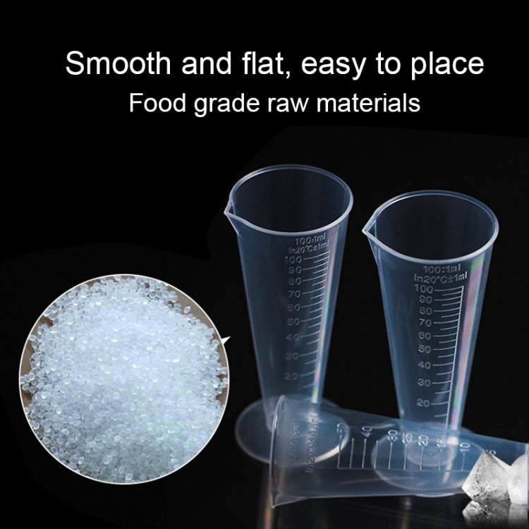 10 PCS 100ml Food Grade PP Plastic Flask Digital Cone Measuring Cup Cylinder Scale Measure Glass Lab Laboratory Tools(Transparent) - Gadgets by PMC Jewellery | Online Shopping South Africa | PMC Jewellery | Buy Now Pay Later Mobicred