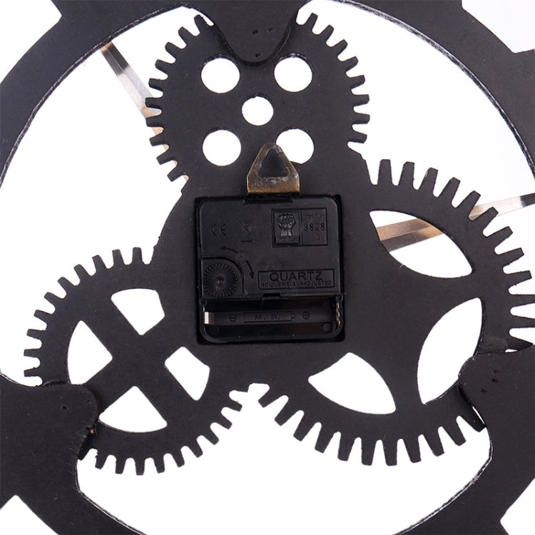 Retro Wooden Round Single-sided Gear Clock Number Wall Clock, Diameter: 50cm (Silver) - Wall Clock by PMc TechLife | Online Shopping South Africa | PMc TechLife | Buy Now Pay Later Mobicred