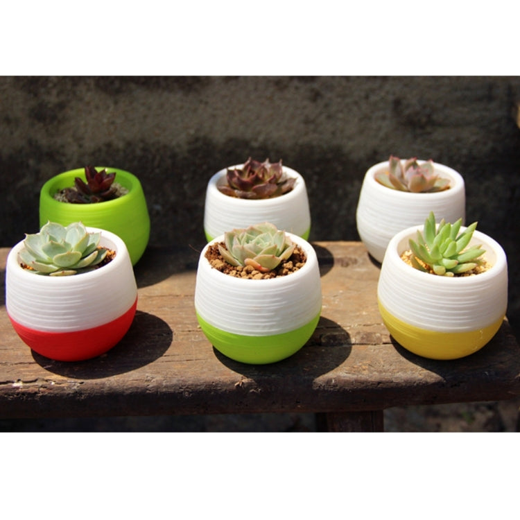 Colourful Mini Round Plastic Plant Flower Pot Garden Home Office Decoration Nursery Pots Succulent Plant Flowerpot with Water Tank, Random Color Delivery - Flower Pots & Planters by PMC Jewellery | Online Shopping South Africa | PMC Jewellery