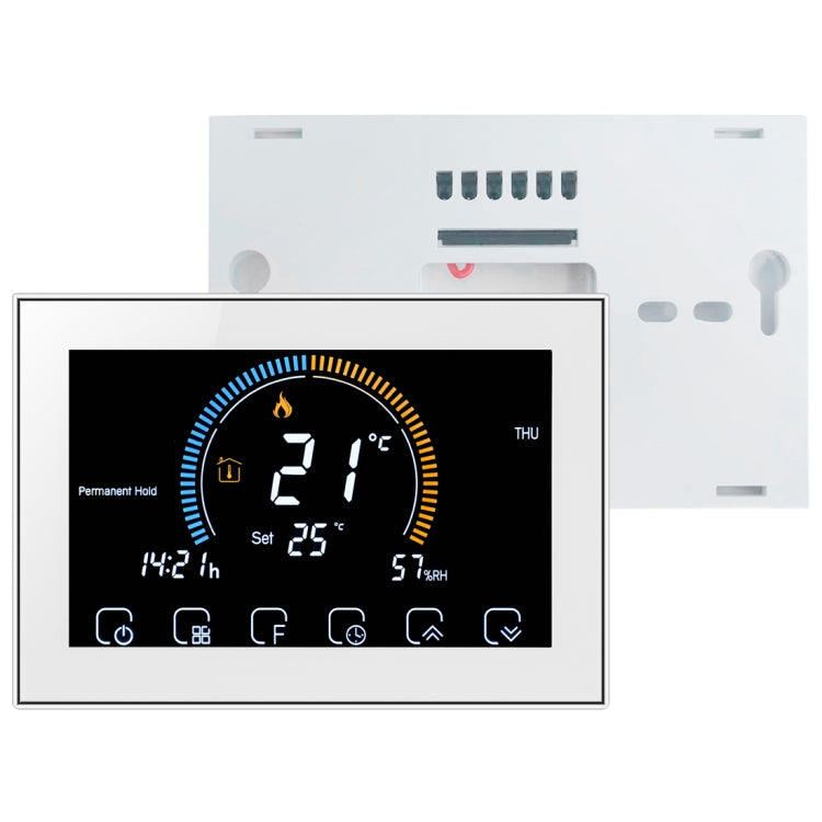 BHT-8000-GALW Control Water Heating Energy-saving and Environmentally-friendly Smart Home Negative Display LCD Screen Round Room Thermostat with WiFi(White) - Thermostat & Thermometer by PMC Jewellery | Online Shopping South Africa | PMC Jewellery | Buy Now Pay Later Mobicred