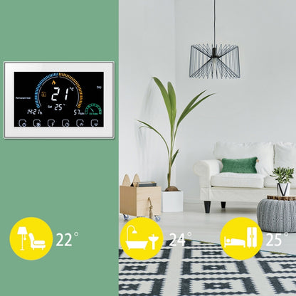 BHT-8000-GALW Control Water Heating Energy-saving and Environmentally-friendly Smart Home Negative Display LCD Screen Round Room Thermostat with WiFi(White) - Thermostat & Thermometer by PMC Jewellery | Online Shopping South Africa | PMC Jewellery | Buy Now Pay Later Mobicred