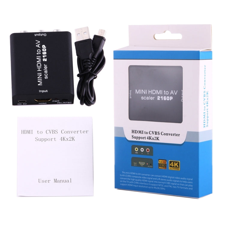 Mini HDMI to AV / CVBS Composite Video Signal Converter(Black) - Converter by PMC Jewellery | Online Shopping South Africa | PMC Jewellery | Buy Now Pay Later Mobicred
