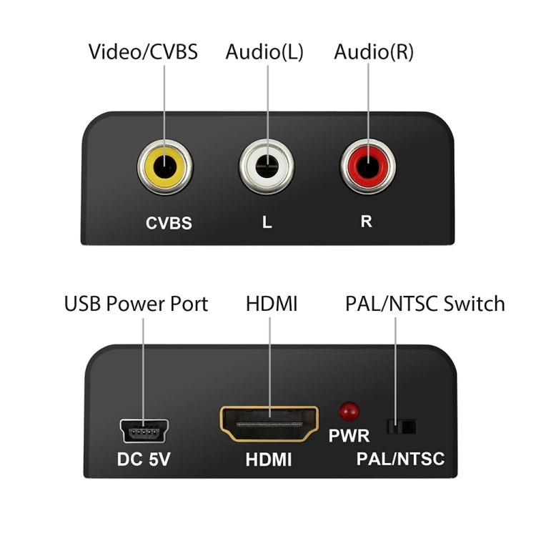 Mini HDMI to AV / CVBS Composite Video Signal Converter(Black) - Converter by PMC Jewellery | Online Shopping South Africa | PMC Jewellery | Buy Now Pay Later Mobicred