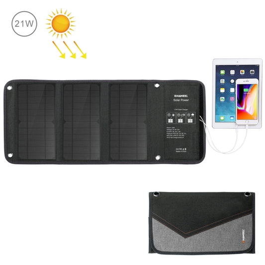 HAWEEL 21W Foldable Solar Panel Charger with 5V 3A Max Dual USB Ports - Charger by HAWEEL | Online Shopping South Africa | PMC Jewellery | Buy Now Pay Later Mobicred