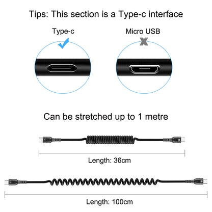 HAWEEL 1m 5A USB-C / Type-C to USB-C / Type-C Retractable Coiled PD Fast Charging Cable - USB-C & Type-C Cable by HAWEEL | Online Shopping South Africa | PMC Jewellery