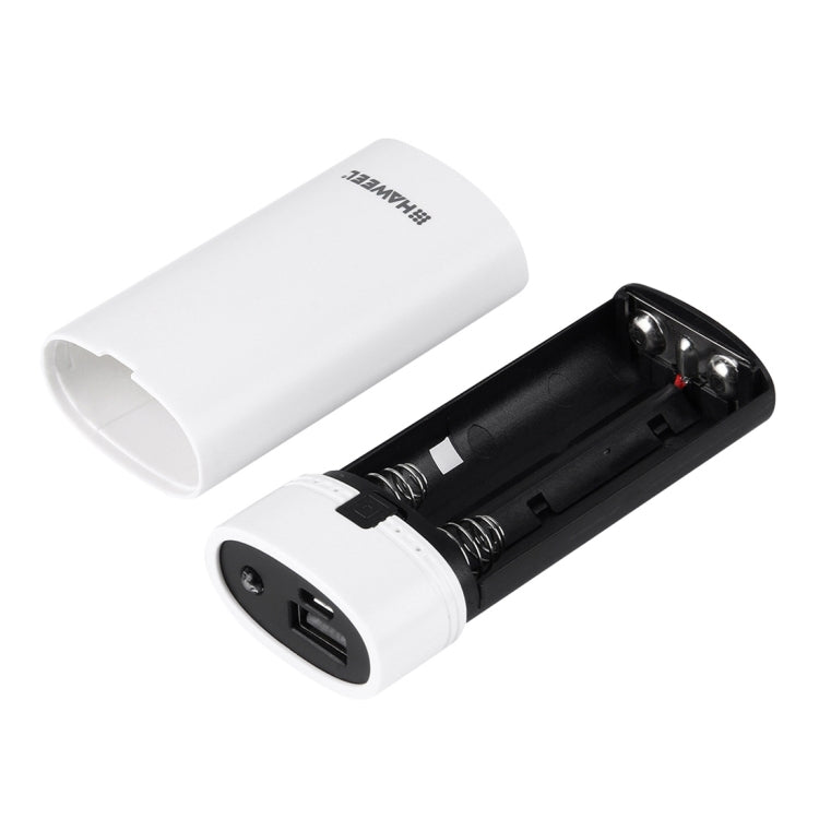 HAWEEL DIY 2x 18650 Battery (Not Included) 5600mAh Power Bank Shell Box with USB Output & Indicator(White) - Power Bank Box by HAWEEL | Online Shopping South Africa | PMC Jewellery | Buy Now Pay Later Mobicred