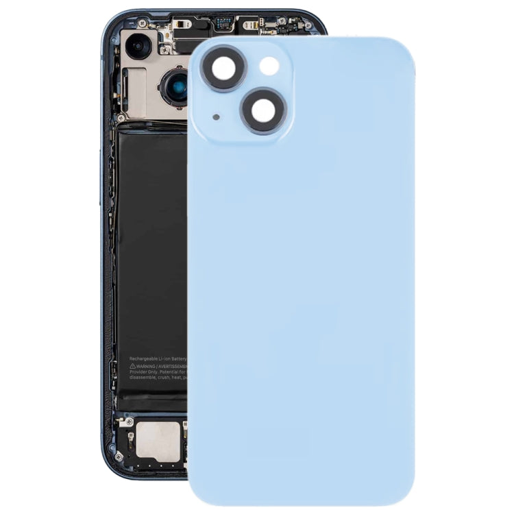 For iPhone 14 Plus Glass Battery Back Cover with Flash Bracket + Wireless Charging Module(Blue) - Back Cover by PMC Jewellery | Online Shopping South Africa | PMC Jewellery | Buy Now Pay Later Mobicred