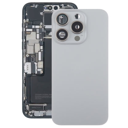 For iPhone 15 Pro Glass Battery Back Cover with Camera Lens Cover(Grey) - Back Cover by PMC Jewellery | Online Shopping South Africa | PMC Jewellery