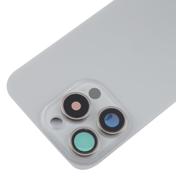 For iPhone 15 Pro Glass Battery Back Cover with Camera Lens Cover(Grey) - Back Cover by PMC Jewellery | Online Shopping South Africa | PMC Jewellery