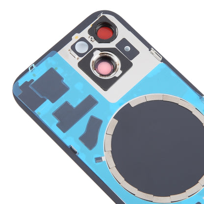 For iPhone 15 Battery Back Cover with Camera Lens Cover + MagSafe Magnet(Blue) - Back Cover by PMC Jewellery | Online Shopping South Africa | PMC Jewellery | Buy Now Pay Later Mobicred