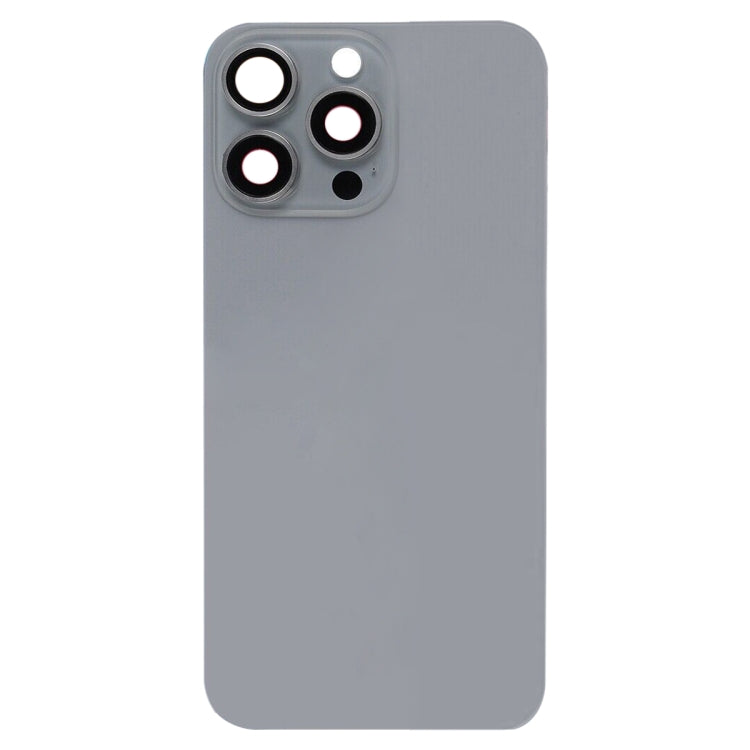 For iPhone 15 Pro Glass Battery Back Cover with Flash Bracket + Wireless Charging Module(Titanium gray) - Back Cover by PMC Jewellery | Online Shopping South Africa | PMC Jewellery | Buy Now Pay Later Mobicred