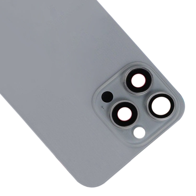 For iPhone 15 Pro Glass Battery Back Cover with Flash Bracket + Wireless Charging Module(Titanium gray) - Back Cover by PMC Jewellery | Online Shopping South Africa | PMC Jewellery | Buy Now Pay Later Mobicred