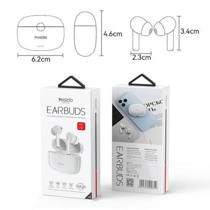 Yesido TWS24 ANC+ENC Dual Noise Reduction Smart TWS Wireless Bluetooth Earphone - TWS Earphone by Yesido | Online Shopping South Africa | PMC Jewellery | Buy Now Pay Later Mobicred