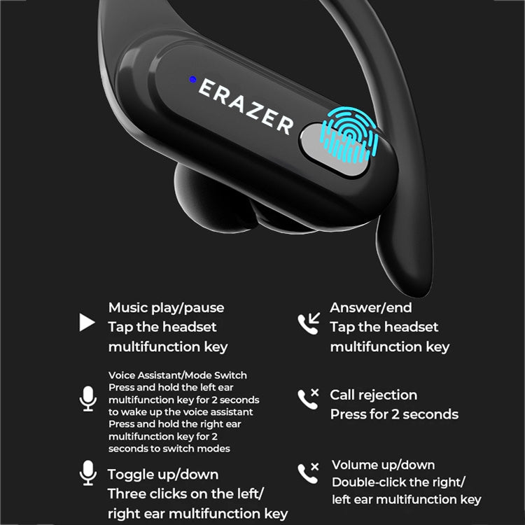 Lenovo Erazer XT60 Pro Bluetooth 5.3 Ear-mounted Sports Wireless Bluetooth Earphone (Black) - free shipping - PMC TechLife - Order now!