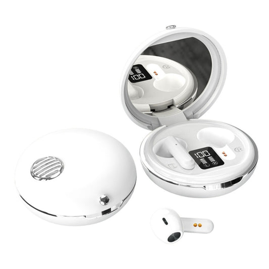 HXSJ Air-S28 TWS Bluetooth 5.3 True Wireless HiFi Stereo Make-up Mirror Earphones with Charging Case (White) - TWS Earphone by HXSJ | Online Shopping South Africa | PMC Jewellery | Buy Now Pay Later Mobicred