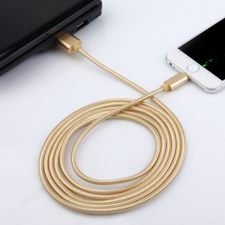 2m Woven Style Metal Head 84 Cores 8 Pin to USB 2.0 Data / Charger Cable(Rose Gold) - Normal Style Cable by PMC Jewellery | Online Shopping South Africa | PMC Jewellery | Buy Now Pay Later Mobicred