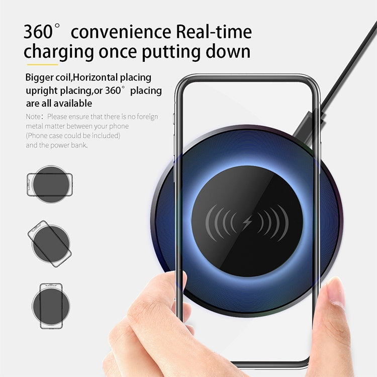 NewRixing NR-3500 Multi-function Atmosphere Light Wireless Charging Bluetooth Speaker with Hands-free Call Function, Support TF Card & USB & FM & AUX(Black) - Desktop Speaker by NewRixing | Online Shopping South Africa | PMC Jewellery | Buy Now Pay Later Mobicred