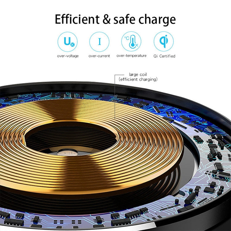 NewRixing NR-3500 Multi-function Atmosphere Light Wireless Charging Bluetooth Speaker with Hands-free Call Function, Support TF Card & USB & FM & AUX (Grey) - free shipping - PMC Jewellery - Order now!