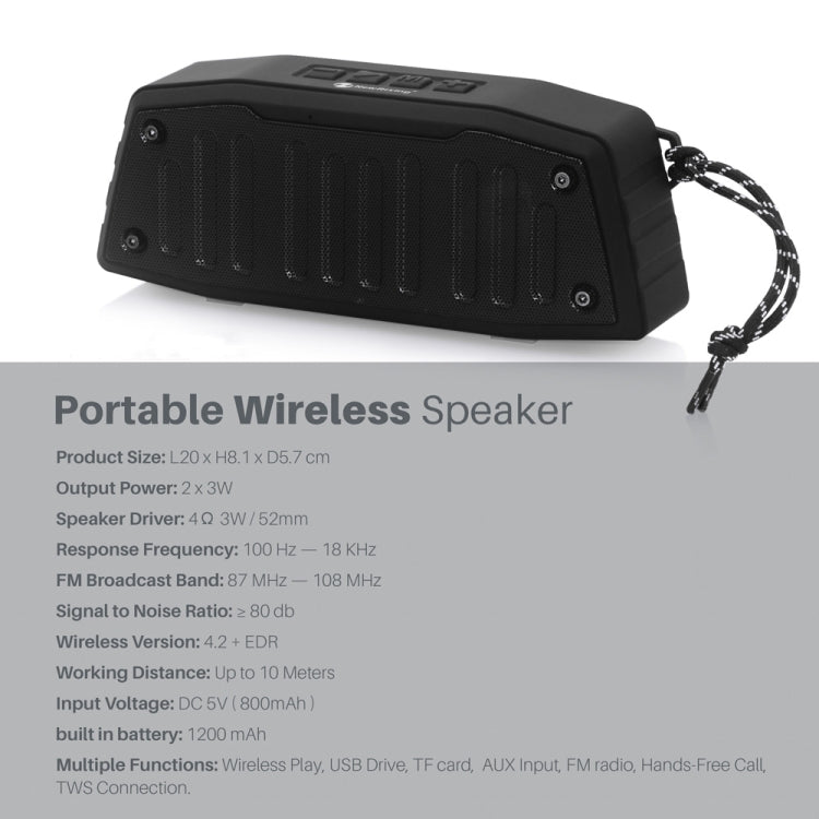 NewRixing NR-4019 Outdoor Portable Bluetooth Speaker with Hands-free Call Function, Support TF Card & USB & FM & AUX (Green) - Desktop Speaker by NewRixing | Online Shopping South Africa | PMC Jewellery | Buy Now Pay Later Mobicred