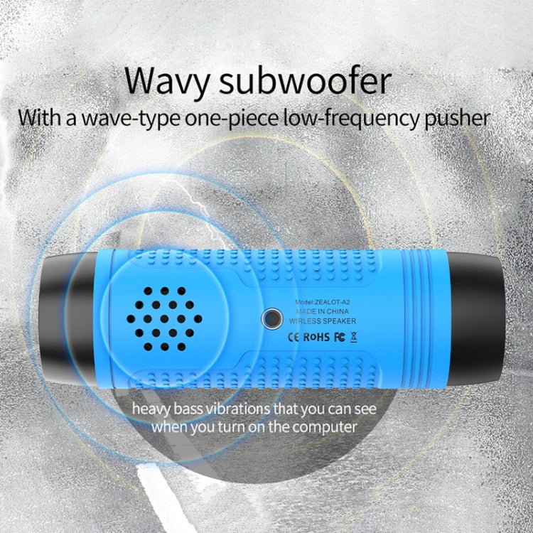 ZEALOT A2 Multifunctional Bass Wireless Bluetooth Speaker, Built-in Microphone, Support Bluetooth Call & AUX & TF Card & LED Lights (Grey) - free shipping - PMC Jewellery - Order now!