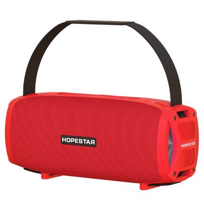 HOPESTAR H24 Pro TWS Portable Outdoor Waterproof Woven Textured Bluetooth Speaker with Rhythm Light, Support Hands-free Call & U Disk & TF Card & 3.5mm AUX & FM (Red) - Desktop Speaker by HOPESTAR | Online Shopping South Africa | PMC Jewellery | Buy Now Pay Later Mobicred