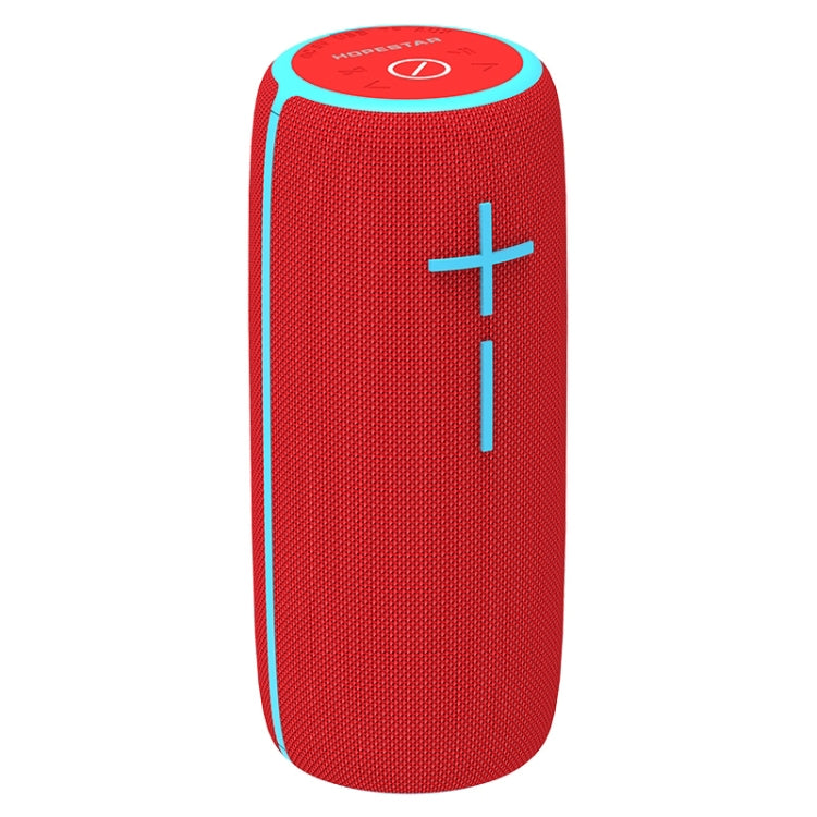 HOPESTAR P21 TWS Portable Outdoor Waterproof Woven Textured Bluetooth Speaker, Support Hands-free Call & U Disk & TF Card & 3.5mm AUX & FM (Red) - Desktop Speaker by HOPESTAR | Online Shopping South Africa | PMC Jewellery | Buy Now Pay Later Mobicred