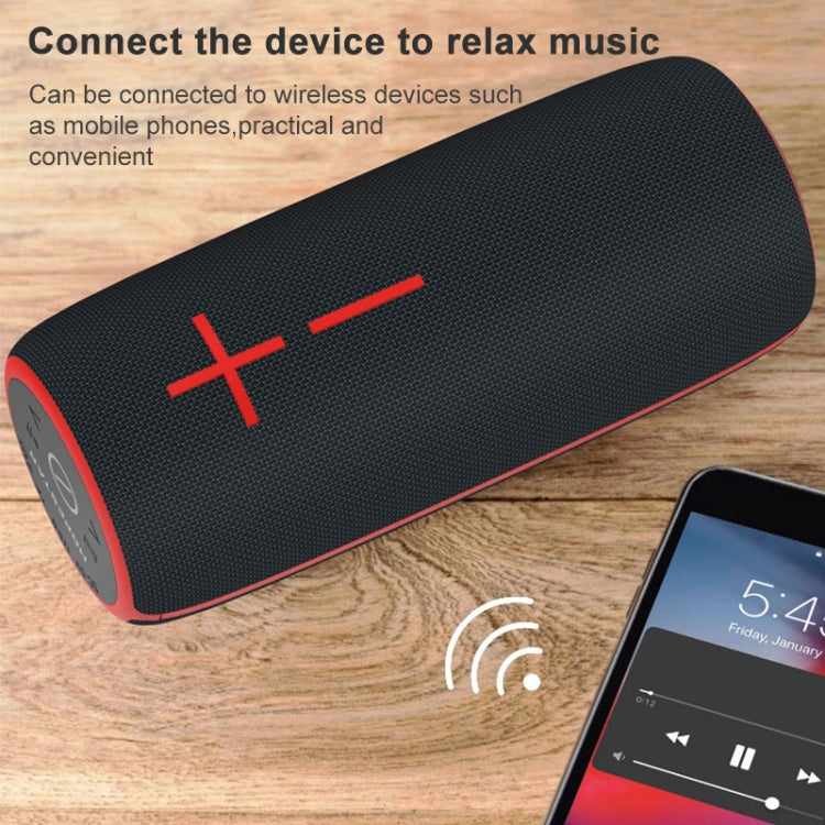 HOPESTAR P21 TWS Portable Outdoor Waterproof Woven Textured Bluetooth Speaker, Support Hands-free Call & U Disk & TF Card & 3.5mm AUX & FM (Black) - Desktop Speaker by HOPESTAR | Online Shopping South Africa | PMC Jewellery | Buy Now Pay Later Mobicred