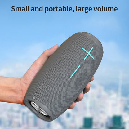 HOPESTAR P31 TWS Portable Outdoor Waterproof Lens-style Head Bluetooth Speaker with LED Color Light, Support Hands-free Call & U Disk & TF Card & 3.5mm AUX & FM (Grey) - Desktop Speaker by HOPESTAR | Online Shopping South Africa | PMC Jewellery | Buy Now Pay Later Mobicred