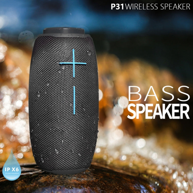 HOPESTAR P31 TWS Portable Outdoor Waterproof Lens-style Head Bluetooth Speaker with LED Color Light, Support Hands-free Call & U Disk & TF Card & 3.5mm AUX & FM (Grey) - Desktop Speaker by HOPESTAR | Online Shopping South Africa | PMC Jewellery | Buy Now Pay Later Mobicred