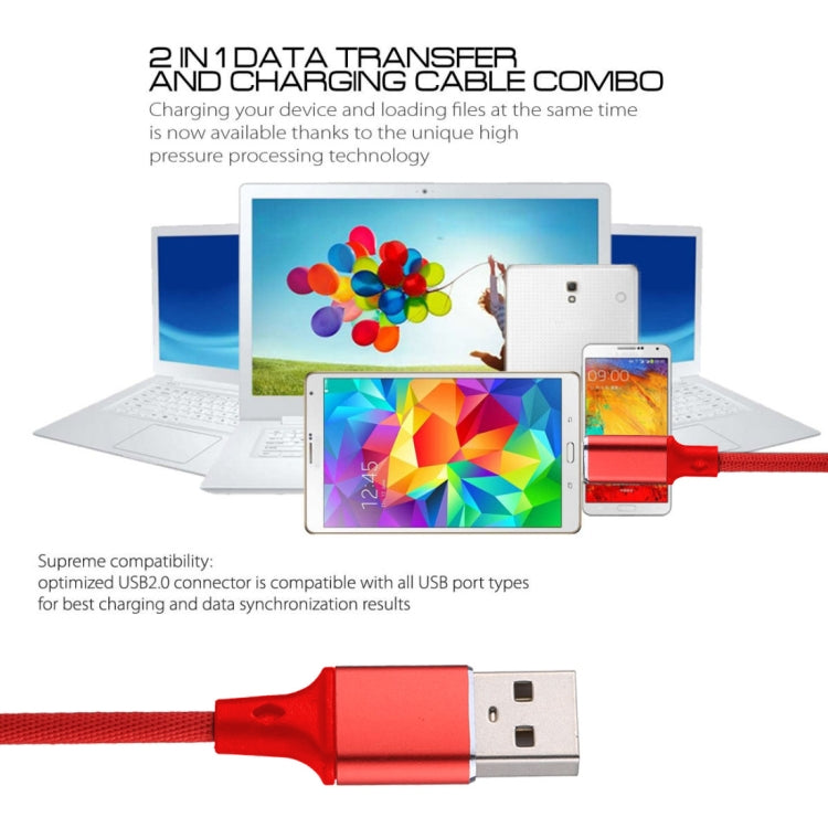 1m 2A USB to 8 Pin Nylon Weave Style Data Sync Charging Cable(Red) - free shipping - PMC Jewellery - Order now!