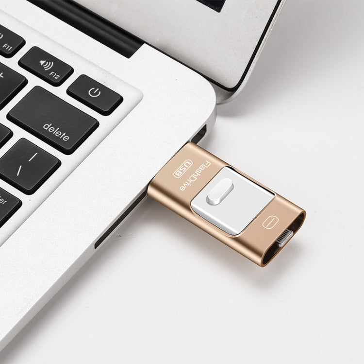 128GB USB 3.0 + 8 Pin + Mirco USB Android iPhone Computer Dual-use Metal Flash Drive (Black) - U Disk & Card Reader by PMC Jewellery | Online Shopping South Africa | PMC Jewellery | Buy Now Pay Later Mobicred