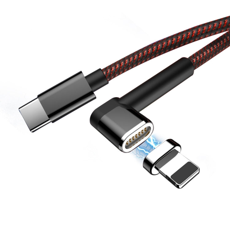 Type-C / USB-C to 8 Pin PD Angle Head Magnetic Charging Data Cable - Charging Cable & Head by PMC Jewellery | Online Shopping South Africa | PMC Jewellery | Buy Now Pay Later Mobicred