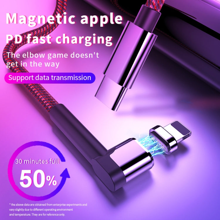 Type-C / USB-C to 8 Pin PD Angle Head Magnetic Charging Data Cable - Charging Cable & Head by PMC Jewellery | Online Shopping South Africa | PMC Jewellery | Buy Now Pay Later Mobicred