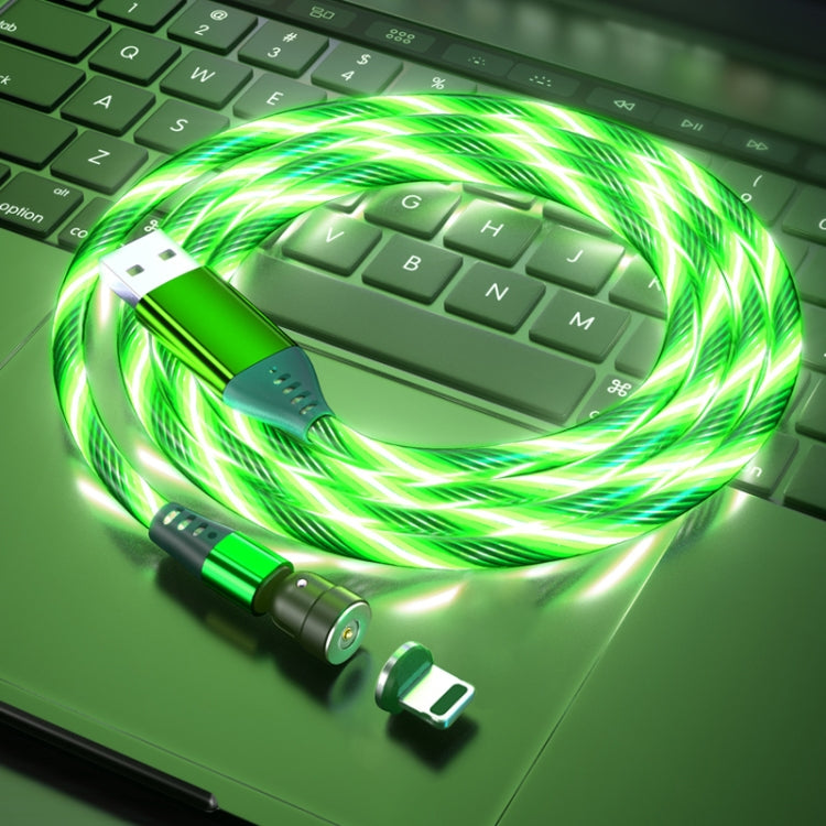 2.4A USB to 8 Pin 540 Degree Bendable Streamer Magnetic Data Cable, Cable Length: 1m(Green) - Charging Cable & Head by PMC Jewellery | Online Shopping South Africa | PMC Jewellery | Buy Now Pay Later Mobicred