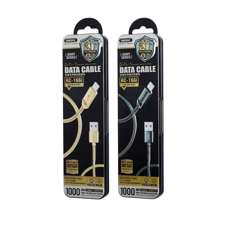 REMAX RC-166i Kinry Series 2.1A USB to 8 Pin Data Cable, Cable Length: 1m(Gold) - Normal Style Cable by REMAX | Online Shopping South Africa | PMC Jewellery | Buy Now Pay Later Mobicred