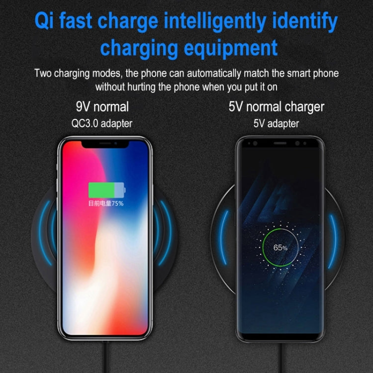 964 10W Lightweight Portable Smart Wireless Charger(Black) - Wireless Charger by PMC Jewellery | Online Shopping South Africa | PMC Jewellery | Buy Now Pay Later Mobicred